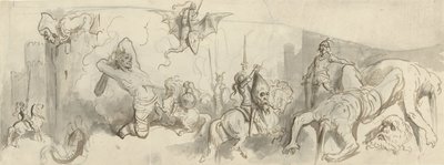 Battle between Knights and Giants by Gustave Dore
