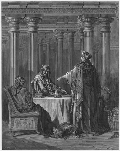 Esther Accusing Haman by Gustave Dore