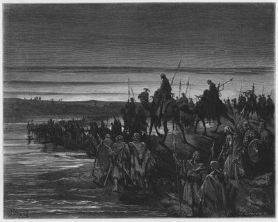 Gustave Dore Bible: The children of Israel crossing Jordan by Gustave Dore