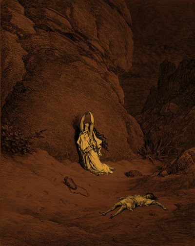 Hagar and Ishmael, Engraving by Doré - Bible by Gustave Dore