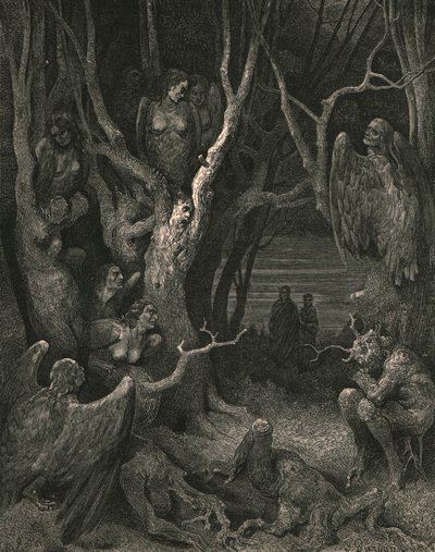 Here the Brute Harpies Make Their Nest by Gustave Dore