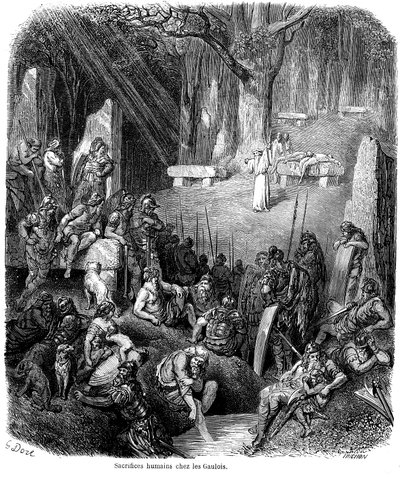 Human sacrifice among the Gauls (engraving by Gustave Dore) by Gustave Dore
