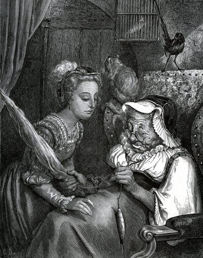 Illustration for a Tale by Charles Perrault: Sleeping Beauty by Gustave Dore