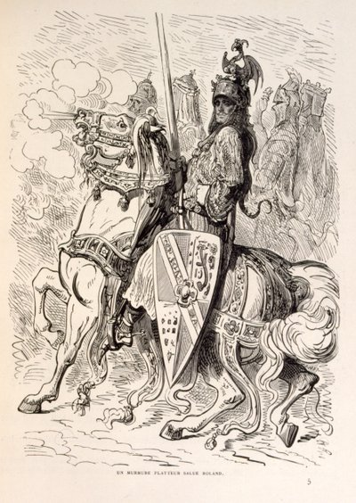 Illustration of Roland on Horseback from La Légende de Croque-Mitaine by Gustave Dore