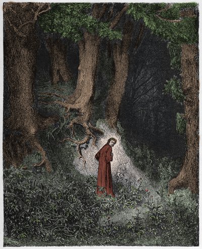 Inferno, Canto 1: Dante in the savage wood (illustration from The Divine Comedy by Dante Alighieri) by Gustave Dore