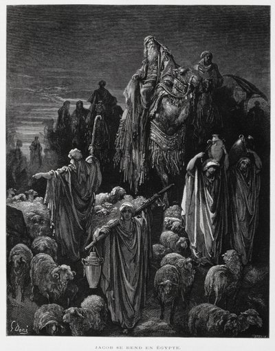 Jacob and his sons arrive in Egypt, Illustration from the Dore Bible by Gustave Dore