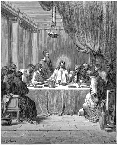 Jesus and His Disciples at the Last Supper by Gustave Dore