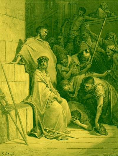 Jesus is mocked by Roman soldiers - Bible by Gustave Dore