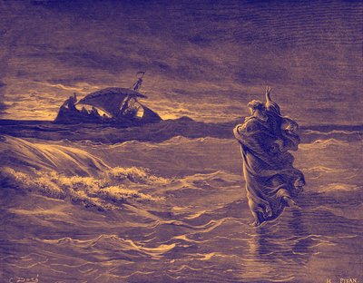 Jesus walking on the sea by Gustave Dore