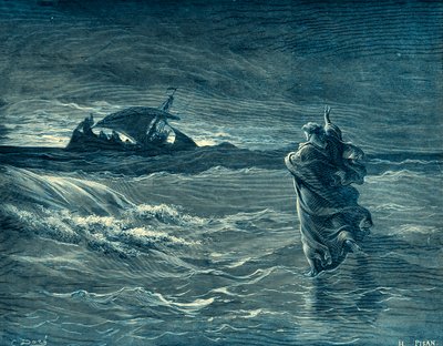Jesus walking on the sea by Gustave Dore