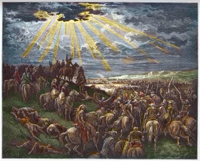 Joshua Commanding the Sun to Stand Still - engraving in 