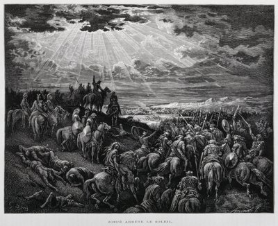Joshua Makes the Sun Stand Still, Illustration from the Dore Bible by Gustave Dore