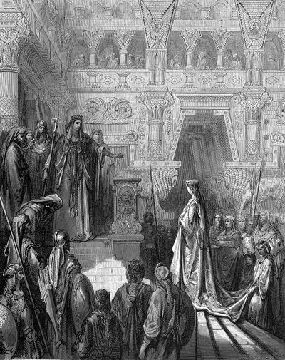 King Solomon Welcoming the Queen of Sheba by Gustave Dore