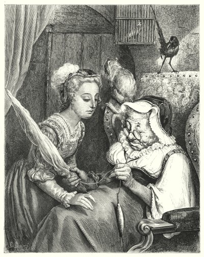 Sleeping Beauty (engraving) by Gustave Dore