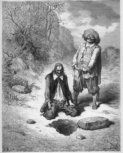 The Miser Who Lost His Treasure - from "Fables" by Jean de La Fontaine by Gustave Dore