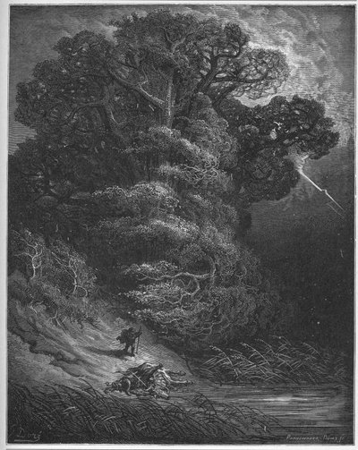 The Oak and the Reed - from "Fables" by Jean de La Fontaine by Gustave Dore