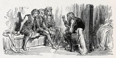 The Farmer and His Children (engraving from 1861-1868) by Gustave Dore