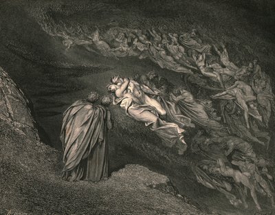 Love brought us to one death: Caina waits the soul, who split our life by Gustave Dore