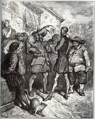 Maese Pedro and the fortune-telling ape - from 