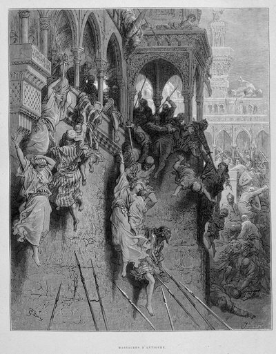Massacres of Antioch During the First Crusade - Engraving by Gustave Doré by Gustave Dore