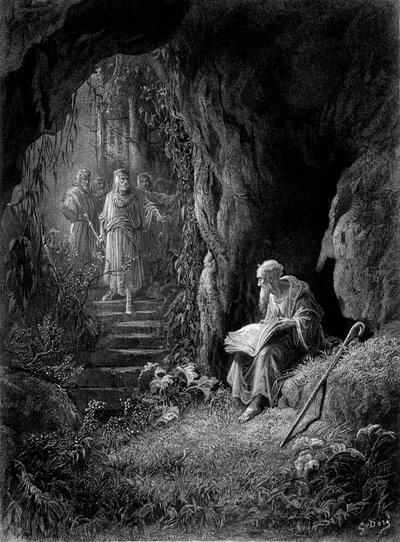 Merlin discovered by King Arthur