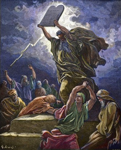 Moses Breaking The Tablets Of The Law - Gustave Dore by Gustave Dore