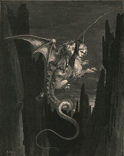 New terror I conceived at the steep plunge by Gustave Dore