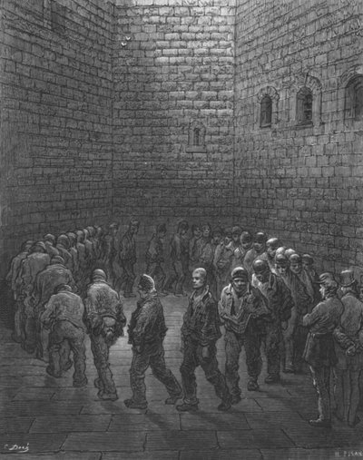 Newgate - Exercise Yard by Gustave Dore