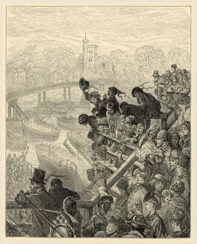 Oxford and Cambridge Boat Race, Putney by Gustave Dore