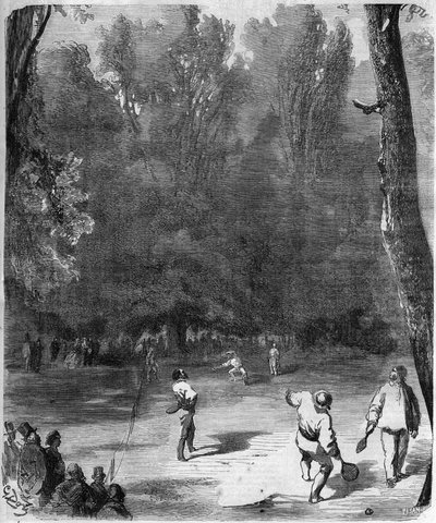 Palm players at the Luxembourg Garden in Paris in 1868 - drawing by Gustave Dore by Gustave Dore