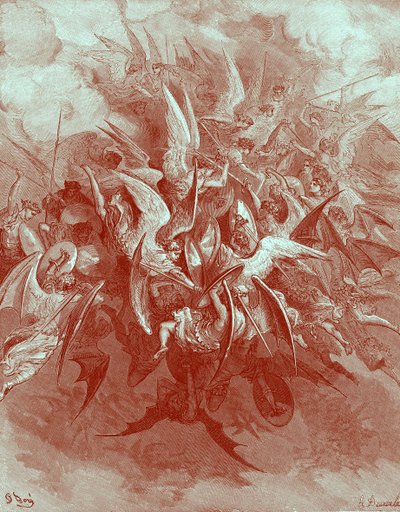 Paradise Lost: The Battle of the Angels by Gustave Dore