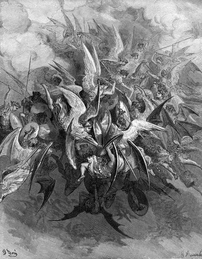 Paradise Lost: The Battle of the Angels by Gustave Dore