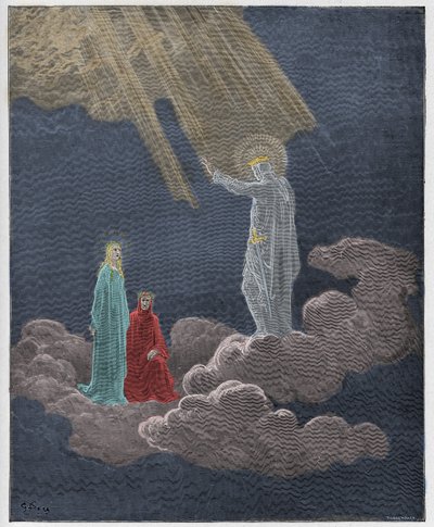 Paradiso, Canto 8: Charles Martel addresses Dante and Beatrice, illustration from The Divine Comedy by Dante Alighieri, 1885 by Gustave Dore