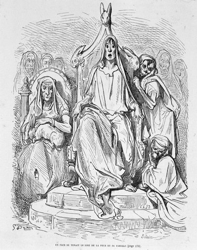 Personification of Fear and His Family by Doré by Gustave Dore