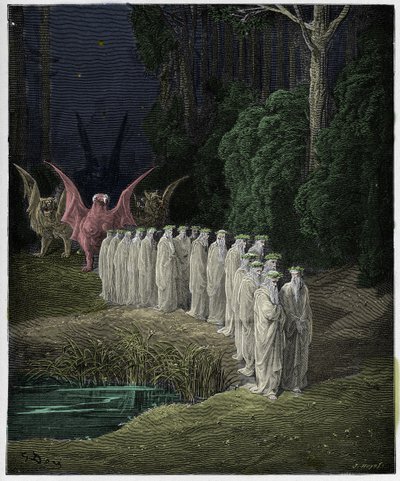 Purgatorio, Canto 29: The 24 elders in the apocalyptic procession (illustration from The Divine Comedy by Dante Alighieri) by Gustave Dore