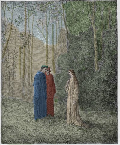 Purgatorio, Canto 5: Dante Speaks with Pia de Tolomei by Gustave Dore