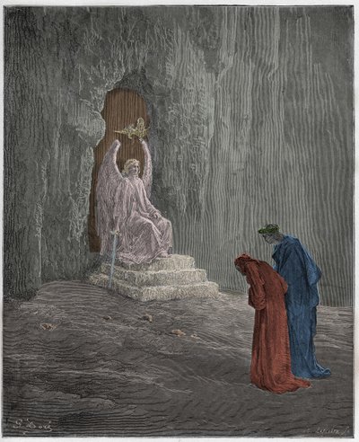 Purgatorio, Canto 9: Dante and Virgil at the Portals of Purgatory, Illustration from 