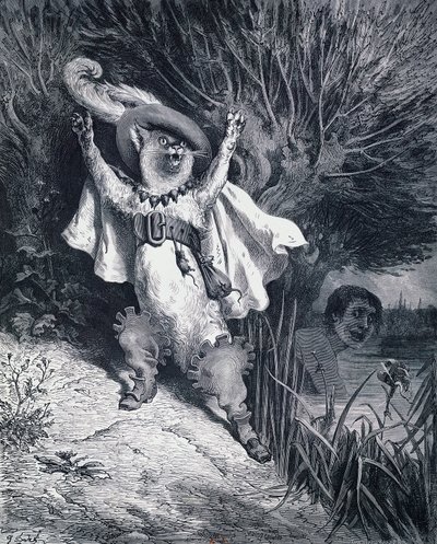 Puss in Boots, illustration by Gustave Dore for the fairy tale by Charles Perrault by Gustave Dore