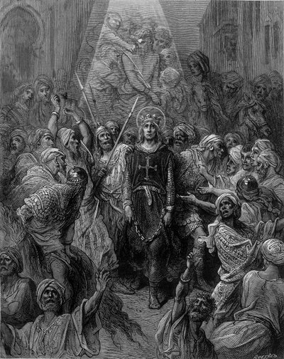 Saint Louis taken prisoner in Mansoura, during the 7th crusade in 1250 - engraving by Gustave Doré by Gustave Dore