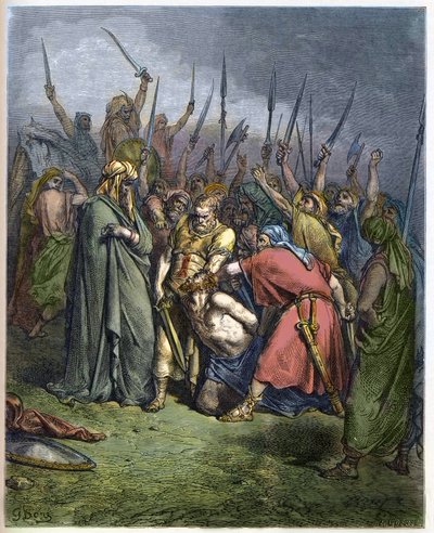Samuel kills Agag - The decapitation of Agag, King of the Amalekites, by the prophet Samuel. Engraving in 