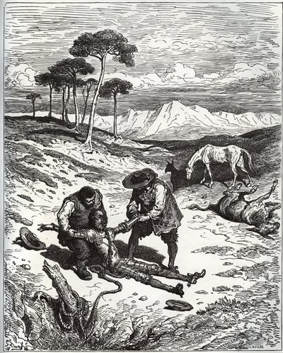 Sancho and the Cousin Pull Don Quixote Out of Montesinos