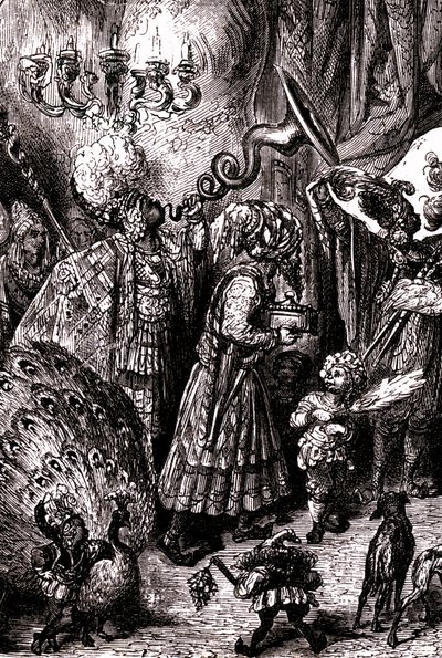 Sindbad the sailor (Sinbad) - tale of the thousand and one (1001) nights - illustration by Gustave Dore (detail) - Maxwell edition 1865 - Sixth voyage: To the court of the king of Serendib by Gustave Dore