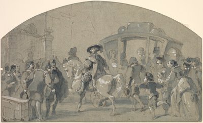 Street Scene (recto), Sketches (verso), c. 1848-49 by Gustave Dore