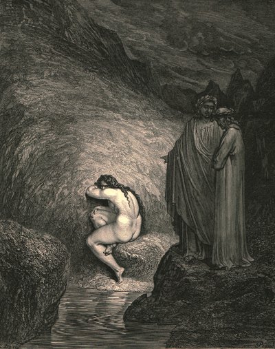 That is the ancient soul of wretched Myrrha by Gustave Dore