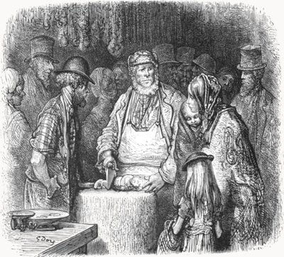 The Butcher - Newport Market Alley by Gustave Dore