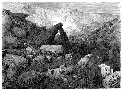 The Chaos Trail, Leading to the Cirque de Gavarnie: Engraving by Gustave Dore Illustrating the Book 