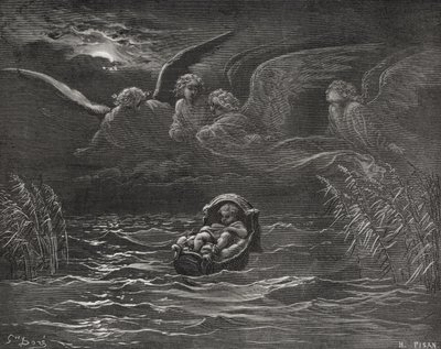The Child Moses on the Nile, Illustration from Dore