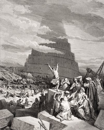 The Confusion of Tongues, Genesis 11:7-9, illustration from Dore
