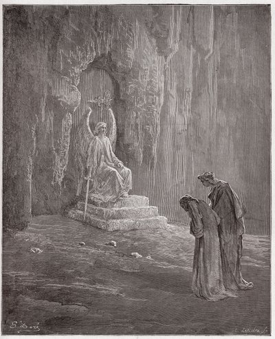 The Divine Comedy, Purgatorio, Canto 9: Dante and Virgil at the portals of Purgatory - by Dante Alighieri - Illustration by Gustave Dore by Gustave Dore