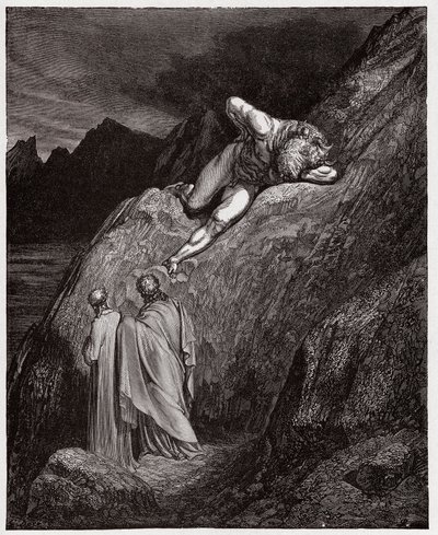 The Divine Comedy, Inferno, Canto 12: The Minotaur on the shattered cliff - by Dante Alighieri - Illustration by Gustave Dore by Gustave Dore